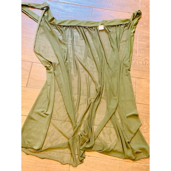 Bikini Set CoverUp 3 Pieces Swimsuit Sarong NWT Mesh Swim wrap skirt ARMY Olive - Picture 8 of 8